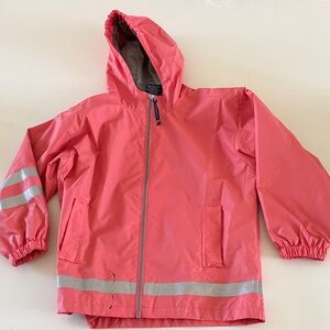 Charles River Apparel Kids Coral Hooded Raincoat with Reflective Stripes